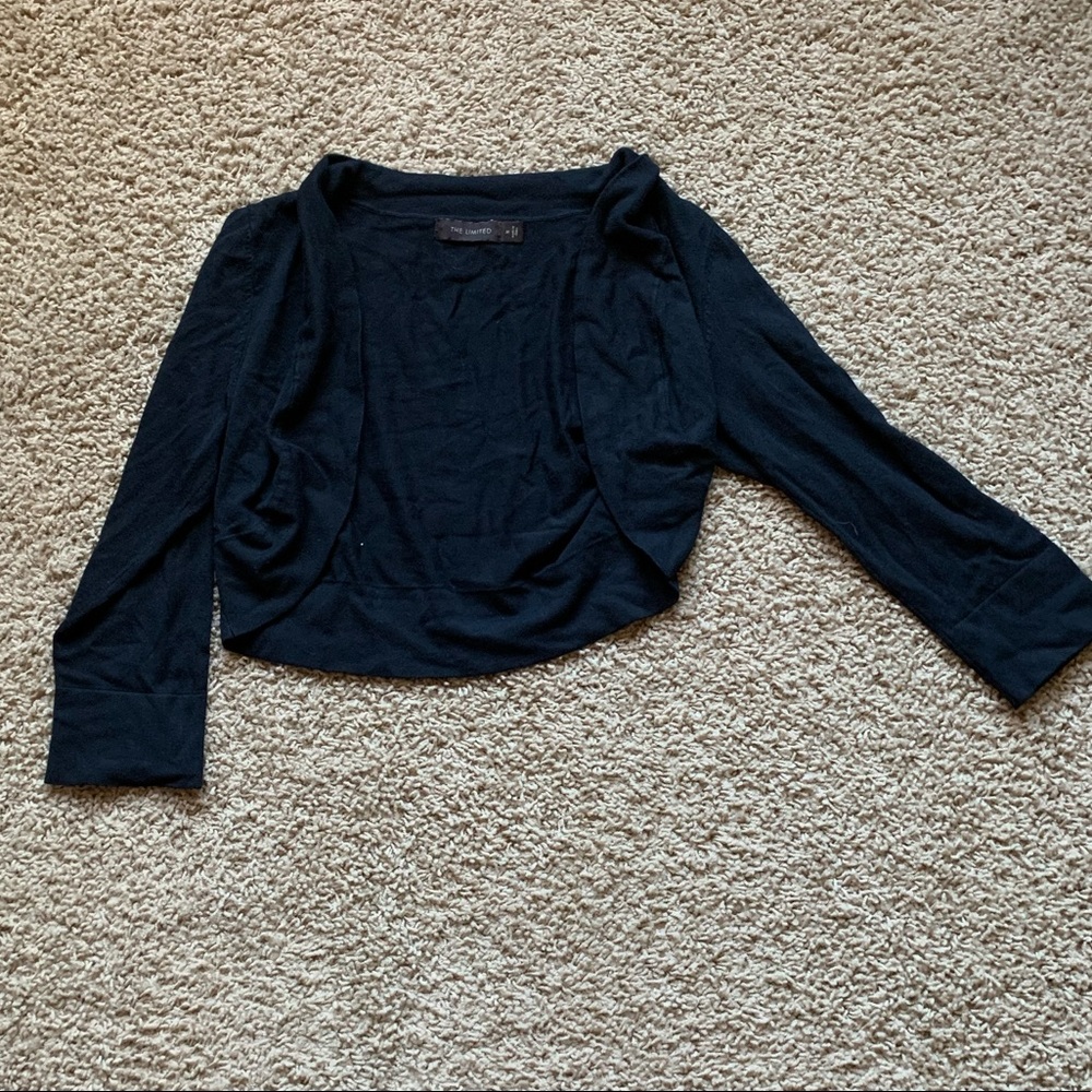 Cropped cardigan with collar